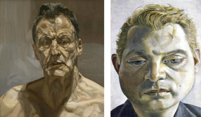 2b1611d0 lucian freud reflection self portrait 1985 left francis bacon 1952 right