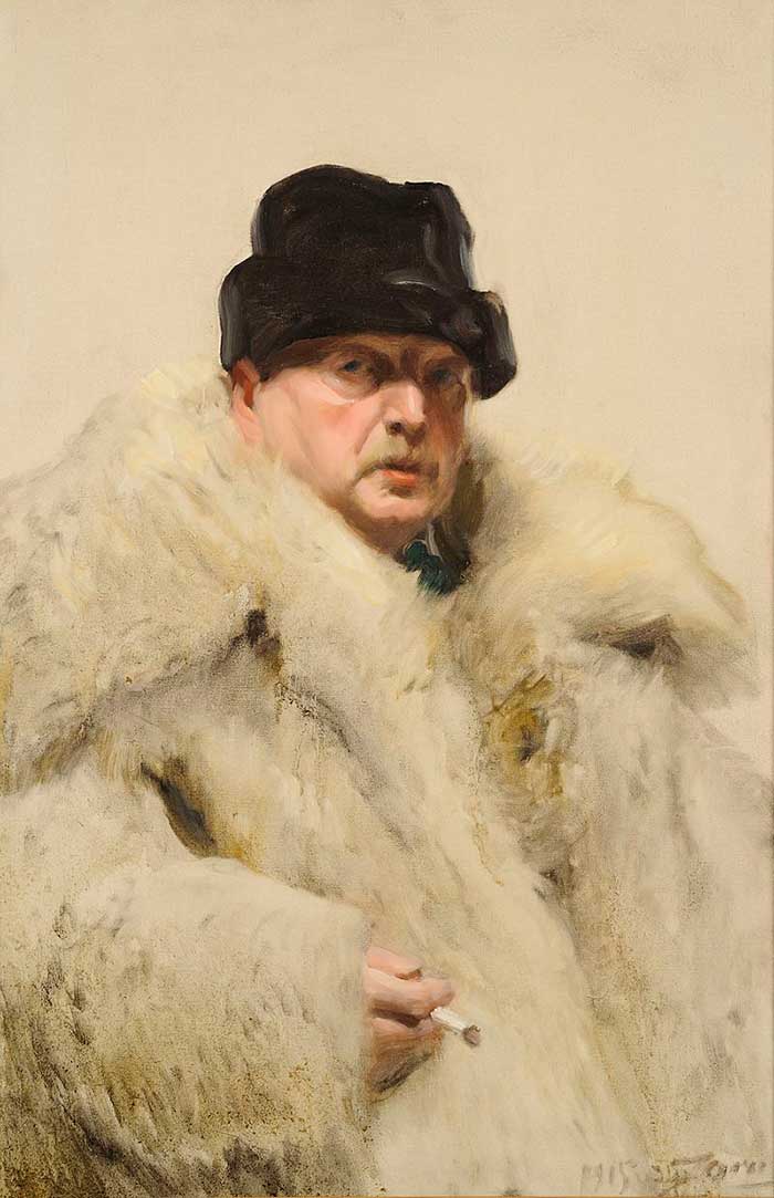 La Paleta de Zorn 42 anders zorn self portrait with fur 1915