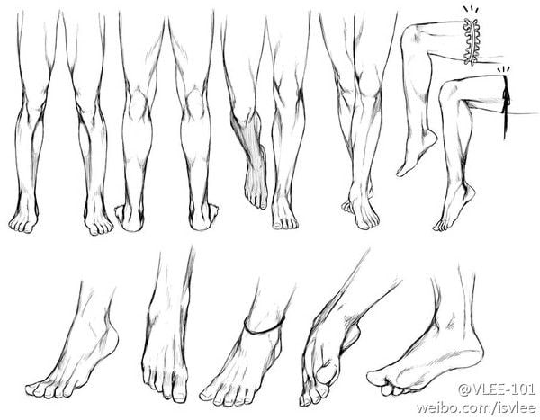 Tips para aprender a dibujar las piernas y los pies 