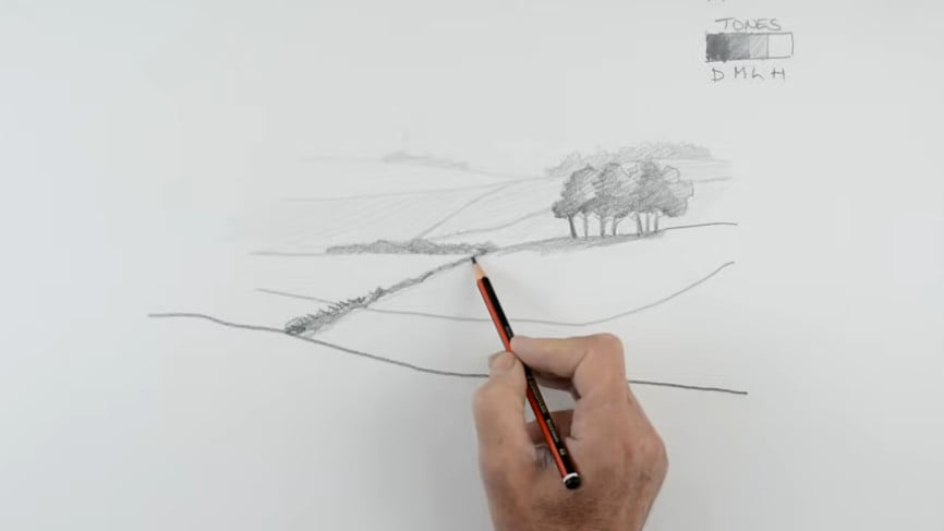 Hacer dibujo a lápiz de paisaje, fácilmente 