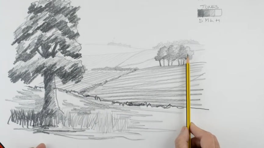  Hacer dibujo a lápiz de paisaje, fácilmente