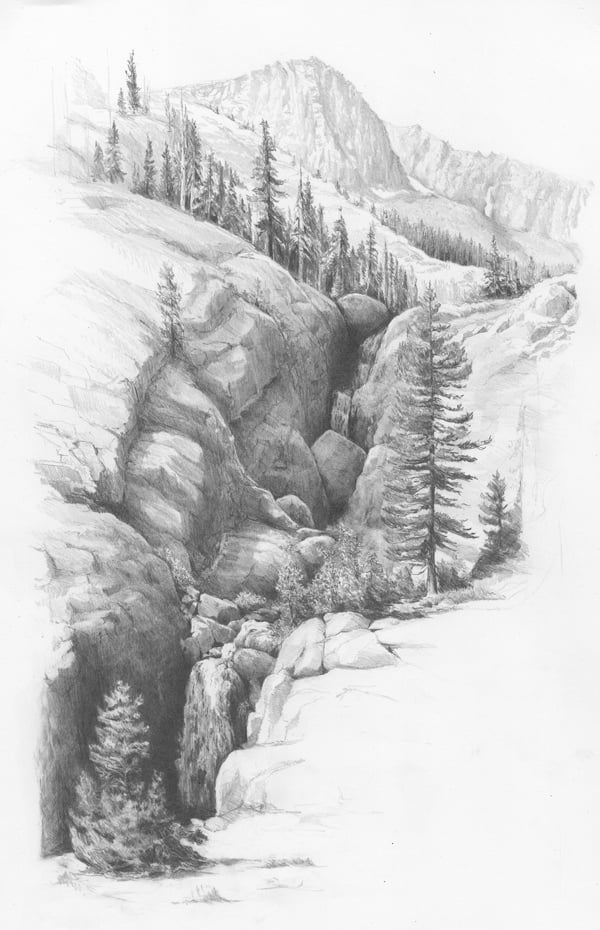 Dibujando paisajes congelados montañas y mares a lapiz  Steemit