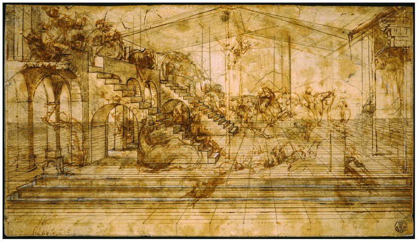 leonardo da vinci study for the background of the adoration of the magi around 1481