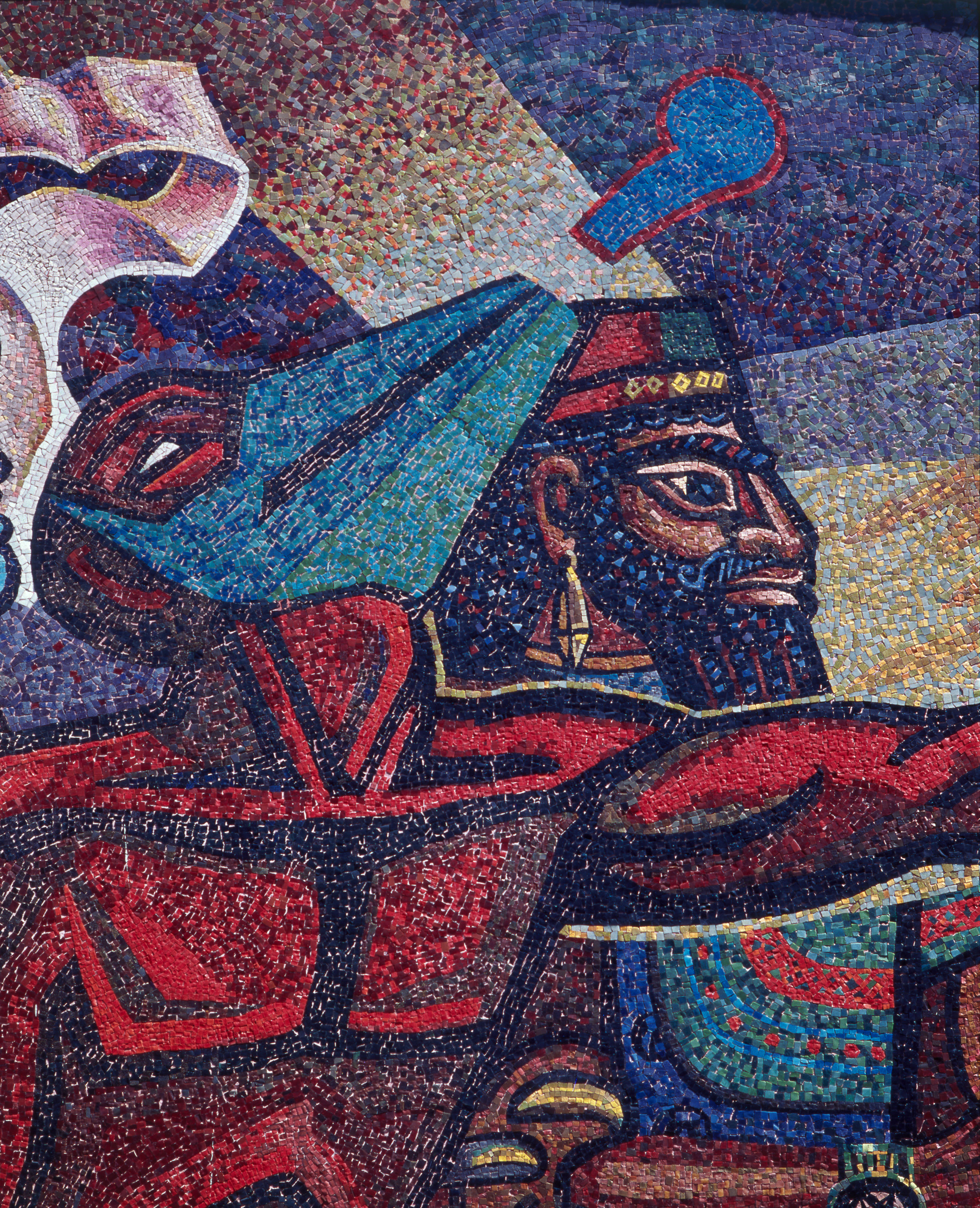 José Chávez Morado, El retorno de Quetzalcoatl (Detalle), 1952, Fachada de la Facultad de Ciencias de la UNAM