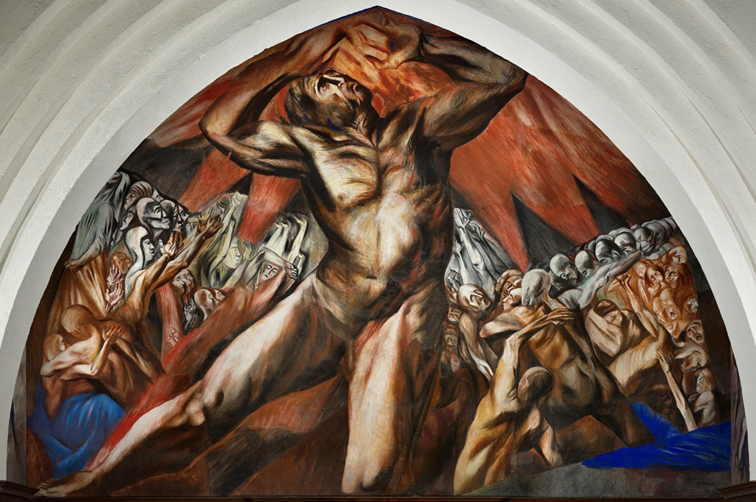 José Clemente Orozco, Prometeo, 1930. Ubicado en el comedor Frary Hall del Pomona College, California