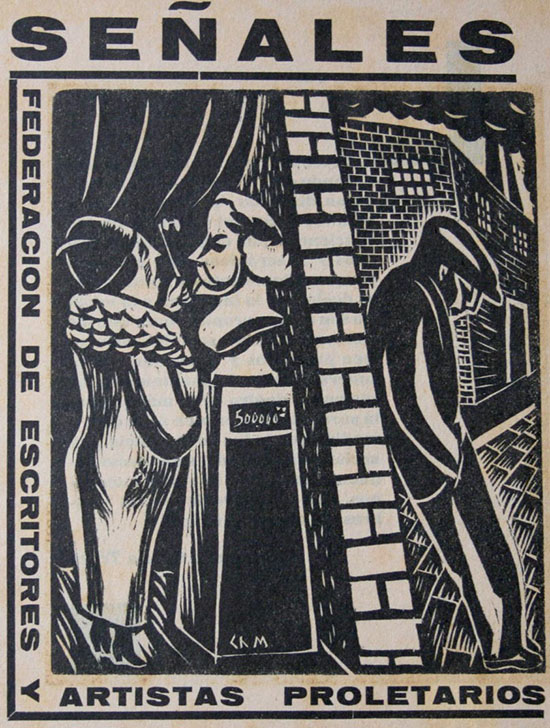 José Chávez Morado, Señales, Grabado, linóleo. Colección Blaisten